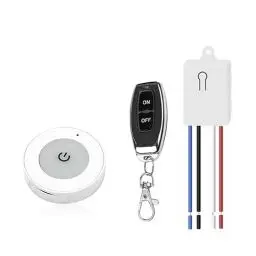 Produktbild: QIACHIP Funk Lichtschalter 230V und Mini Empfänger Kit, Funkschalter mit Fernbedienung Kabelloser RF Relais für Leuchten, Deckenleuchten, Lampen