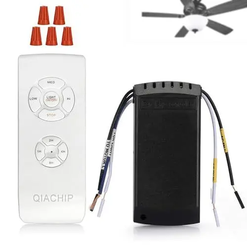 Produktbild: QIACHIP Universal Deckenventilator Fernbedienung Kit,Wireless Deckenventilator Lampe Fernbedienung Kit und Lichtsteuerung Schalter Timer Control für Raumkühlung 110V 230V