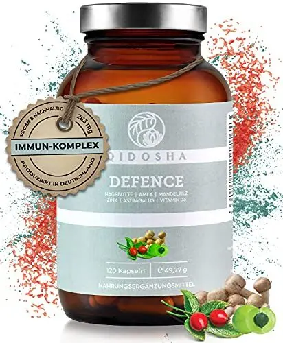Produktbild: QIDOSHA® Immun Komplex, 120 Kapseln im Apothekerglas, Immunsystem stärken durch pflanzlichen Immunsystem-Komplex, mit Pflanzenextrakten, Vitalpilzen, Vitaminen & Spurenelementen, vegan, dt Fertigung