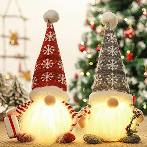 Produktbild: QIFU Weihnachtsdeko Wichtel mit Licht, Wichtel Zubehör Weihnachten, Beleuchtet Wichtel, Weihnachten Kinder Geschenke, Weihnachtsdeko Innen, Weihnachtsdeko Sale, Weihnachten Deko(2 Stück)