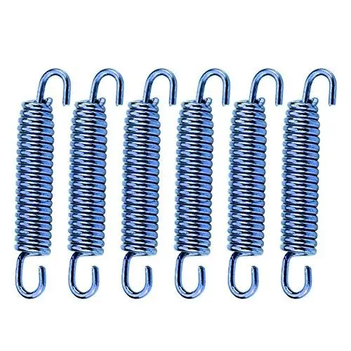 Produktbild: Qiilu Auspufffeder 63mm 6 stücke Spiralfeder aus rostfreiem Stahl Blau für die Modifikation von Motorradabgasen