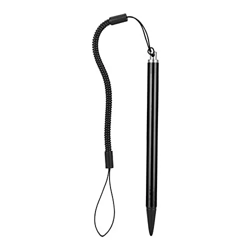 Produktbild: Qiilu Bildschirm Touch Painting Stift Resistive Stylus mit Feder Seil für POS PDA Navigator Reddit Scanner Stift Neu für Halter Kinder Moto E30 Handy mit Kleiner Spitze Schreiben (Schwarz)