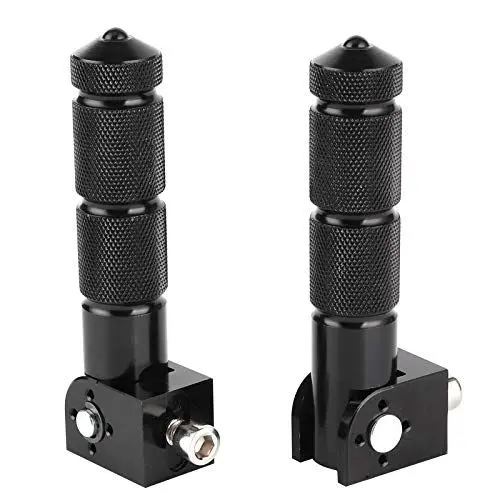 Produktbild: Qiilu M8 Motorrad Faltbare Fußrasten, 2Pcs Aluminium Pedale für Motorrad Elektroauto Anti-Skid 8MM Universal 90 Grad Feste Klappbare Soziuspedal-Stützstange(Schwarz)