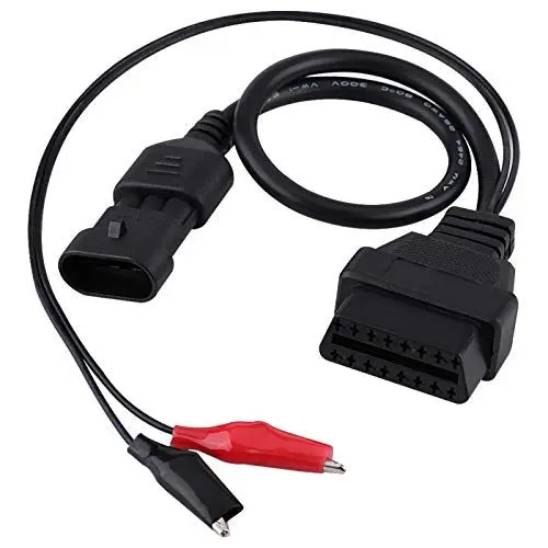 Produktbild: Qiilu OBD2 Adapterkabel, 3 Pin zu 16 Pin OBD2 Adapter Stecker Diagnosekabel für FIAT Lancia Alfa Romeo mit weiblichen Schnittstelle