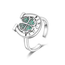 Produktbild: QIKAOLA 925 Sterling Silber Offene Ringe für Frauen Daumenring Stern/Mond/Blume/Schmetterling Zierlicher Ring Stapelbare Ringe Verstellbarer Ring
