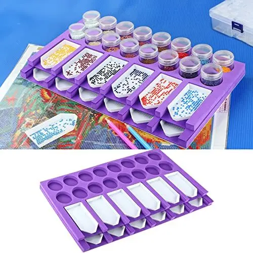 Produktbild: QiLiTd Diamond Painting Zubehör Tray Organizer, Diamond Painting Tray Organizer, DIY Diamant Malerei Tools für Erwachsene, Diamond Arts Zubehör Diamond Painting Kinder Arts Zubehör(12 Steckplätzen)