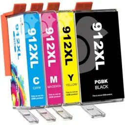 Produktbild: Q-image 912XL Kompatibel für HP 912 Druckerpatronen HP 912XL Multipack für HP OfficeJet 8012 8014 8015 8017,für HP OfficeJet Pro 8022 8023 8024 8025 AIO Drucker (Schwarz, Magenta, Cyan, Gelb)
