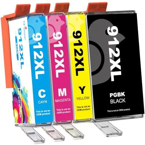 Produktbild: Q-image 912XL Kompatibel für HP 912 Druckerpatronen HP 912XL Multipack für HP OfficeJet 8012 8014 8015 8017,für HP OfficeJet Pro 8022 8023 8024 8025 AIO Drucker (Schwarz, Magenta, Cyan, Gelb)