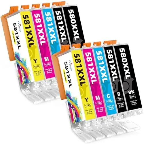 Produktbild: Q-image PGI-580 CLI-581 XXL Druckerpatronen Kompatible für Canon 580XXL 581XXL Patronen Multipack, für Pixma TS6350 TS705 TS8350 TS8352 TS9550 TS6351 TS8351 TR8550 TR7550 TS9150 TS9551C TS8250