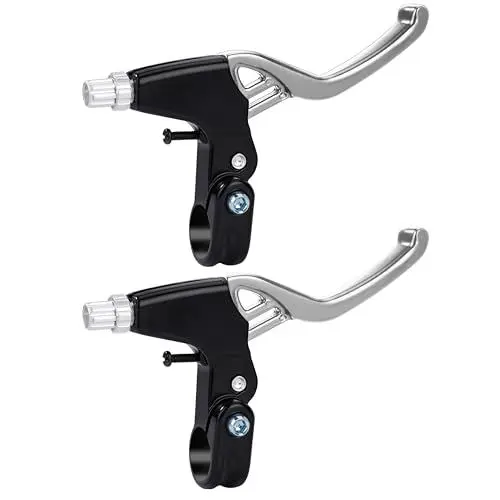 Produktbild: QIMEI-SHOP Fahrrad Bremshebel Mountainbike Bremshebel für 22 mm Durchmesser Lenker Alle Aluminiumlegierung Fahrradbremse Handbremse Hebel für Rennräder MTB BMX Silber 1 Para