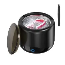 Produktbild: Qimic ultraschallreinigungsgerät für Zahnersatz, 230ml Ultraschallreiniger mit 3 Modi für Zahnprothesen, Aligner, Retainer, Mundschutz, Whitening Trays und alle Dentalgeräte