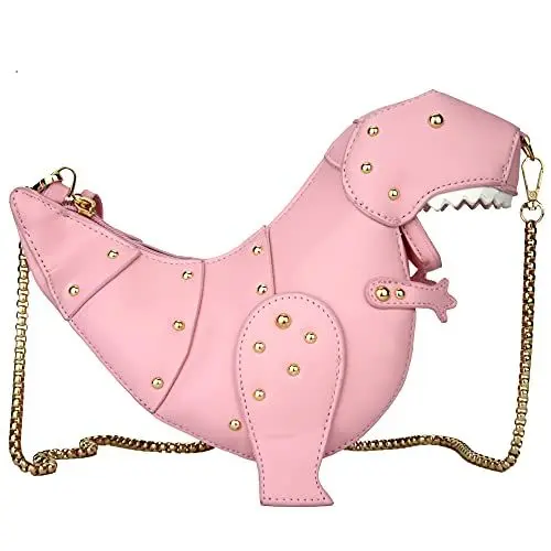 Produktbild: QiMing Dinosaurier Umhängetaschen, PU Niet Tyrannosaurus Rex CrossBody Tasche für Mädchen Frauen