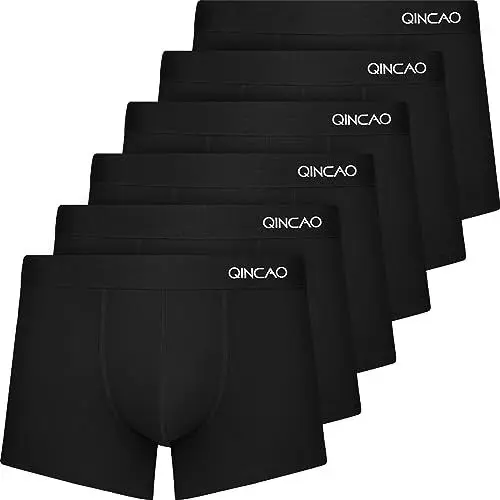 Produktbild: QINCAO Boxershorts Herren 6er Pack Ohne Kratzenden Zettel Männer Unterhosen Unterwäsche Boxer Baumwolle(Gr. S - 4XL)