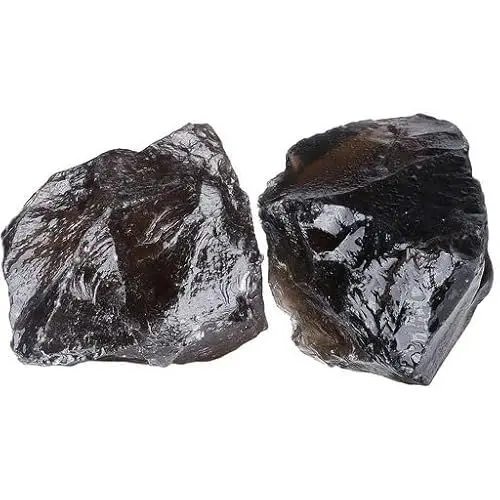 Produktbild: QINJIEJIE Rauchquarz Große Stein 2 Stück 100% Natursteine Kristalle Heilsteine Raw Steine für Meditation Reiki Dekosteine