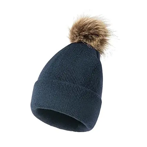 Produktbild: QINQNC Herren Weich Schlafhaube Herren Weich Pelzmütze Baby Hut Winter-Baumwoll-Mütze Kunst-hat gestricktes Hüte Männer Komfortables Hat Herren Kaschmir (Navy, One Size)