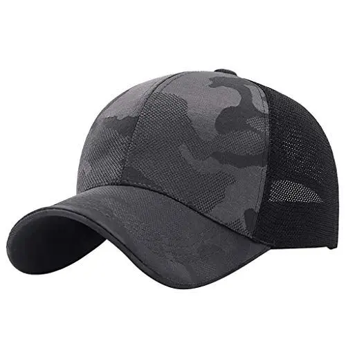 Produktbild: Neutral Camouflage Cap atmungsaktive Sport-Spitzenmütze Frauen Mann Outdoor-Netz Schirmmütze Babys (Grey, One Size)