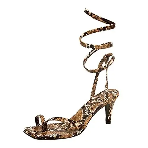 Produktbild: QINQNC Sandaletten Damen H123456 Sport- Outdoorsandalen Schuhe Absätze Atmungsaktive Zehenknauf High Fashion Sandalen Damen Lässige Schnürsandalen für Damen Slides Damen Sexy Schuhe (Brown, 42)