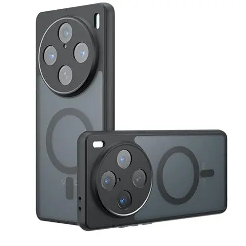 Produktbild: QiongniAN kompatibel mit Vivo X100 Ultra Hülle, kompatibel mit MagSafe Kabellosem Laden,kompatibel mit Vivo X100 Ultra 5G V2366GA V2366HA Eingebautes magnetisches Gehäuse Black