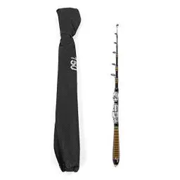 Produktbild: Qiter Angelrute, Angelrute Teleskop Carbon Sea Rod Tragbare Spinning Hand Angelzubehör(150cm)