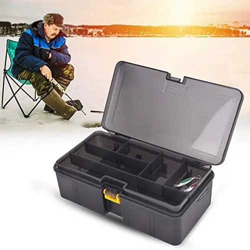 Produktbild: Qiter Tragbare abnehmbare Abteilköder Köder Angelbox, Schlagfestigkeit Angelköder Box, 21x12,5x6,5 cm für Wildfischen Lake Pool Sea Fishing