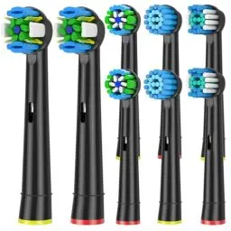 Produktbild: Qitizu Aufsteckbürsten Kompatibel mit Braun Oral b Elektrische Zahnbürste, 4 Floss, 4 Precision, 4 Sensitive, EfficientClean Zahnbürstenaufsatz Aufsätze (8 Schwarz)