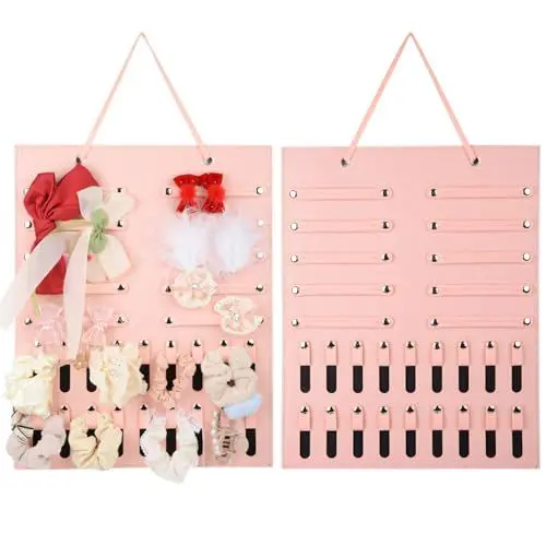 Produktbild: QIUSUIG Haarspangen Aufbewahrung,Haargummi Organizer,Haarschmuck Halter,Haarspangen Aufbewahrung Mädchen,Geeignet für Haarspangens,Haarbänder,Brillen,Halsketten,Armbänder Schmuck-Organisator(Rosa)