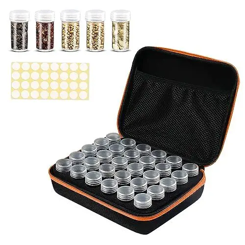 Produktbild: Qivine 30 Slots Saatgut Aufbewahrungsbox, Samen Organizer mit Etikettenaufklebern, Diamond Painting Zubehör Seed Aufbewahrung für Tomatensamen, Kräuter Samen, Gemüsesamen