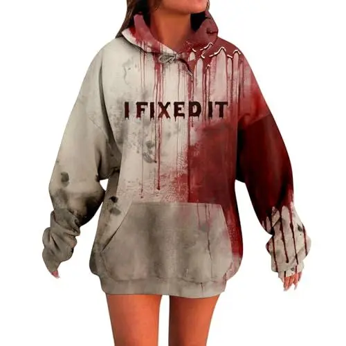 Produktbild: Qixiu Sweatshirt Damen, Oberteil Damen Herbst, Hoodie Jugendliche mädchen, Hoodie weiß, Halloween kostüm Jungen, Halloween kostüm Herren, Pullover Frauen, Pullover Teenager mädchen, Hoodies, Oversize