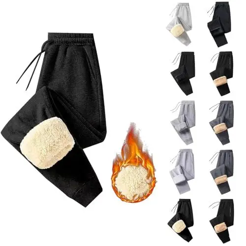 Produktbild: Qixiu Thermo Leggings Damen Winter, Thermohose Gefüttert, Weiß, Dünne Jogginghose, Teenager Mädchen, Hose Jeans