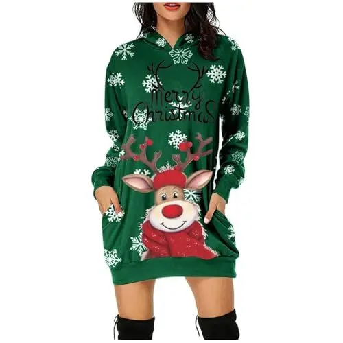 Produktbild: Qixiu Weihnachtspullover Familie Set,Pullover Weihnachten Damen,Weihnachtspullover XXXL,weihnachtspulli Unisex,Weihnachten Tshirt Damen,Herren Pyjama,Weihnachts Jumpsuit Damen,Pyjama Herren lustig