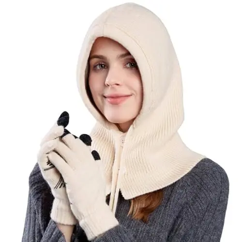 Produktbild: Qixiu musselin schal Damen,Christmas Scarf,schals Damen,Flauschiger schal Damen,Dicker schal Damen XXL,schal Damen,schal katzenmotiv,schalmütze Damen,Scarves for Women,Set