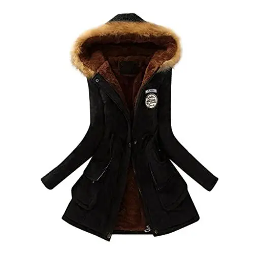 Produktbild: QI_LIANG Daunenmantel Damen Warm Warmer Wintermantel Damen Winter Coat Coat Damen Parker Damen Winter Jacke Damen Damen Mantel Lang Winter Coat Women Wintermantel Kurz Damen Damen Schwarz Xl