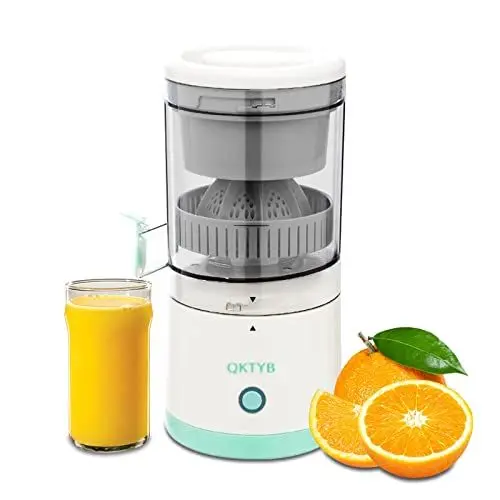 Produktbild: QKTYB Orangenpresse Elektrisch Automatische Saftpresse Wiederaufladbarer Multifunktionaler Kabelloser Zitronenpresse, 400 ml, Leise & Effizient, für Zitrusfrüchte Zitronen Orangen