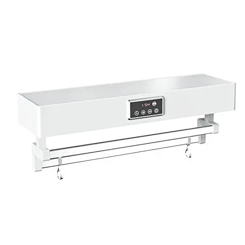 Produktbild: QL Elektrischer Handtuchwärmer mit UVC-Desinfektion und Schneller Trocknung 500W,Beheizter Handtuchhalter Elektrisch 60CM,Handtuchtrockner Heizkörper für Bad/Küche,Weiß