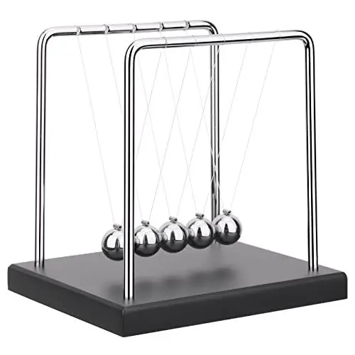 Produktbild: QLKUNLA Newtons Cradle Balance Balls Wissenschaft Physik Gadget Desktop Dekoration Kinetische Bewegung Spielzeug für Haus und Büro