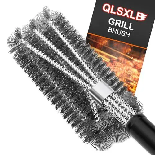 Produktbild: QLSXLB Grillbürste, Edelstahl Bürste Grill, Grillrost Bürste, Grill Reinigungsbürste Langer Griff, Drahtbürste für Gasgrill, Holzkohlegrill und Elektrogrill