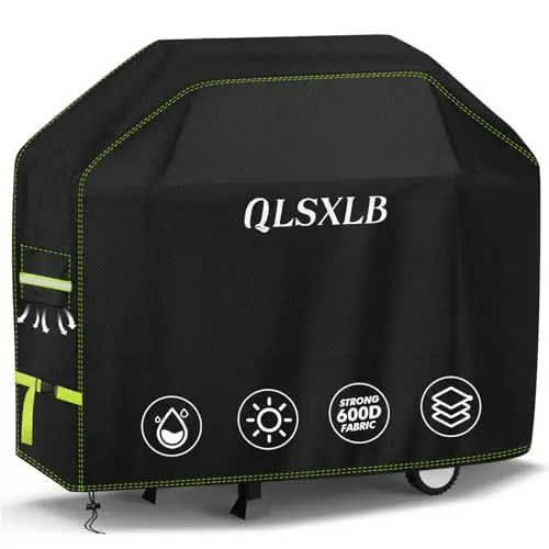 Produktbild: QLSXLB Wetterfest Grill Abdeckhaube, 117x66x117cm,Schwerlast 600D Oxford Gewebe Grillabdeckung, Gasgrill Abdeckplane mit Lüftungsfenster, Reißfest, Schutz Grill vor Verblassen, Schimmel und Rost