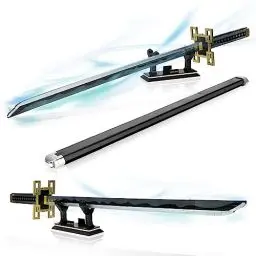 Produktbild: QLT Demon Slayer Schwert Kompatibel Mit Lego Ideas Cosplay Animes Tokitou Muichirou Katana，Klemmbausteine Bausteinen deko Geschenk für Erwachsene Jungen ab 6-16 mit Scheide Halterung（771 pcs）