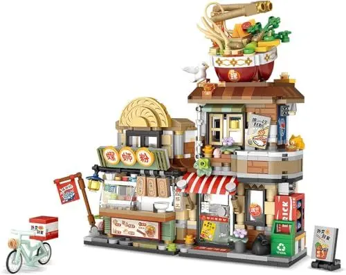 Produktbild: QLT Japan Nudel Haus Mini Bausteine, MOC Creative Japanisch Toys Friends mädchen 6-12 Model Set, 870 PCS Klemmbausteine Haus Toy Gift (Nicht Japan Haus)