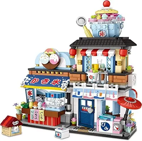 Produktbild: Japan Straßenansicht Eisgetränkeladen Haus Mini Bausteine, MOC Creative Japanisch Toys Friends mädchen 6-12 Model Set, 668 PCS Klemmbausteine Gift (Nicht Kompatibel Mit Gängigen Marken)