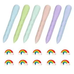 Produktbild: QMLING 16 Stück Radiergummi Kinder, Groß Dreieckradierer Grip, Weicher 2B-Radierer und 10 Mini Regenbogen Radiergummi, Dreieck Radiergummis für Schulen Büro Malerei Skizzen