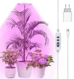 Produktbild: Qoolife Pflanzenlampe led Vollspektrum für Zimmerpflanzen, 155 CM Höhenverstellbare Pflanzenlicht mit 72 LEDs, 3 Dimmbaren Helligkeitsstufen, Zeitschaltuhr 3/9/12 Stunden für Indoor Pflanzen (weiß)