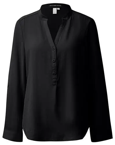 Produktbild: QS Damen 2142004 Tunika Bluse 3/4 Arm, schwarz 9999, 44