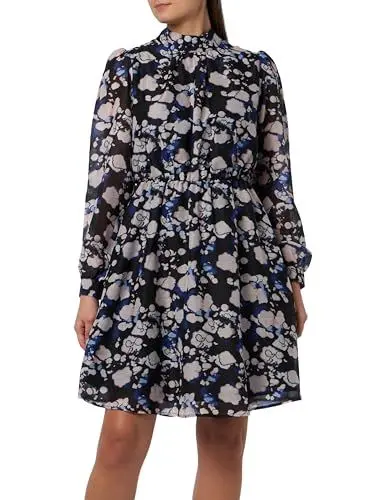 Produktbild: s.Oliver Damen 2137463 Blusenkleid mit Allover Print, 99a0 ,36