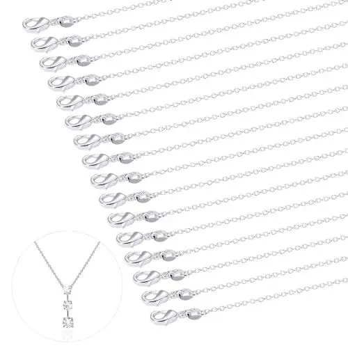 Produktbild: QttvbTna 26 Stück 45cm 925 Versilberte Kette für Schmuckherstellung, Kreuz Schlangenketten DIY Kette Bulk Versilberte Kette Charms, für DIY Schmuckherstellung Schmuck Basteln Herstellung