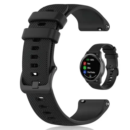 Produktbild: QttvbTna Ersatz Silikon Uhrenarmband mit Schnellverschluss, Schnellverschluss Ersatzbänder, Leichtgewicht Uhrenarmbänder Zubehör, Bandbreite 20 mm