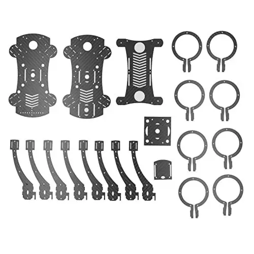 Produktbild: Quadcopter-Rahmen-Kit, F450 Kohlefaser Leichtes Gewicht Hohe Festigkeit und Schlagzähigkeit DIY-Installation Drone Frame Kit 4 Kupfersäulen Racing-Drohnenrahmen für 50mm Ducted Fan