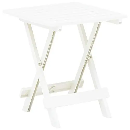 Produktbild: Quadratischer Camping-Klapptisch, Made in Italy, 44x50x44 cm, weiße Farbe