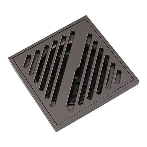 Produktbild: Akozon Quadratischer Duschabfluss, Boden mit Haarsieb für Badezimmer, Küche, Grau. Quadratischer, Extra Dicker Edelstahl, 11 X 11 cm, Wohnaccessoires, Grau
