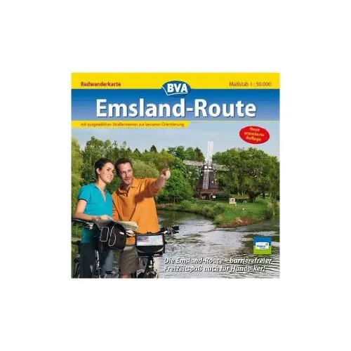 Produktbild: Quadrat-Spiralo BVA Emsland-Route barrierefreier Freizeitspaß auch für Handbiker Radwanderkarte 1:50.000: Die Emsland-Route - barrierefreier ... ausgew. Straßennamen z. besseren Orientierung